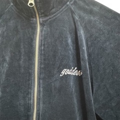 【TEAMGODDESS  】ベルベット ジップアップジャケット ネイビーの画像