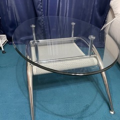 再募集！ガラス製　オーバル型　センターテーブル