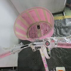 E321★11800円★整備済み 中古子供自転車【ブリヂストン　エコパル　20インチ　パープル白　補助輪付き 】の画像