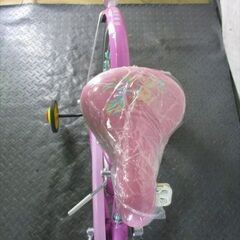 E321★11800円★整備済み 中古子供自転車【ブリヂストン　エコパル　20インチ　パープル白　補助輪付き 】の画像