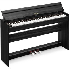 【新品】木製 電子ピアノ 88鍵盤 アップライト スタンド一体型...