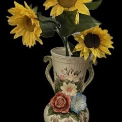 花柄立体！豪華な装飾！花瓶の画像