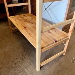【武蔵小山店】 無印　無印良品　MUJI オープンシェルフ　シェルフ　棚　ラック　ユニットシェルフ　パイン材　パイン　無垢材　木製　カントリー　ナチュラルの画像
