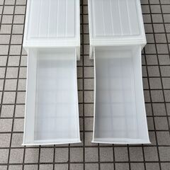 お買い得2点セット！美品 ニトリ 押し入れケース M 収納プラケース 幅39×奥行74×高さ23cm プラスチック 衣類収納の画像
