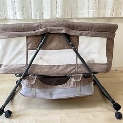 定価11,000円【折りたたみ式ベビーベッド】ブラウン｜使用3ヶ...