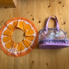 浮き輪　プールバッグ　二層タイプ　ビニール製　温泉バッグ