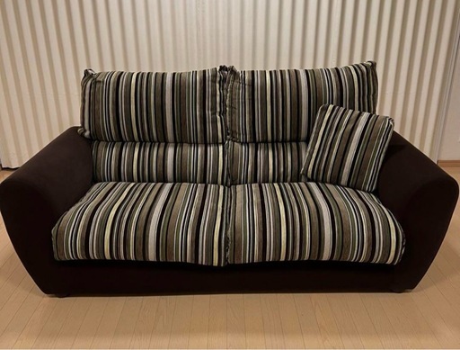 『美品！！』スペイン製布張りストライプソファ