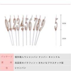 バースデーキャンドル 数字 誕生日 シャンパンゴールド キャンドル0〜9の画像