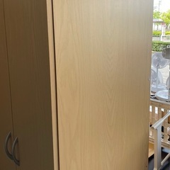 木目調 シンプル クローゼット 衣紋掛け 収納家具 服 収納 0522-017の画像