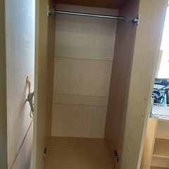 木目調 シンプル クローゼット 衣紋掛け 収納家具 服 収納 0522-017の画像