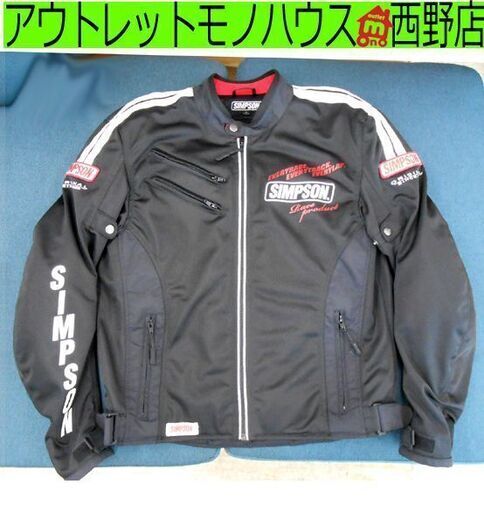 美品 SIMPSON/シンプソン ライダースジャケット Lサイズ メッシュ 黒 NORIX シンプソンジャケット 札幌 西野店