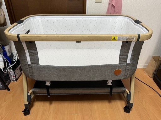 【美品！使用感少ないです】HZDMJ ベビーベッド　蚊帳つき HZDMJ】ベビーベッド（蚊帳付き）