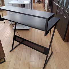★ジモティ割あり★  PCデスク ブラック H91×D51×W80 クリーニング済み TK5323の画像