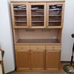 ★ジモティ割あり★  食器棚 ナチュラル H184×D43×W1...