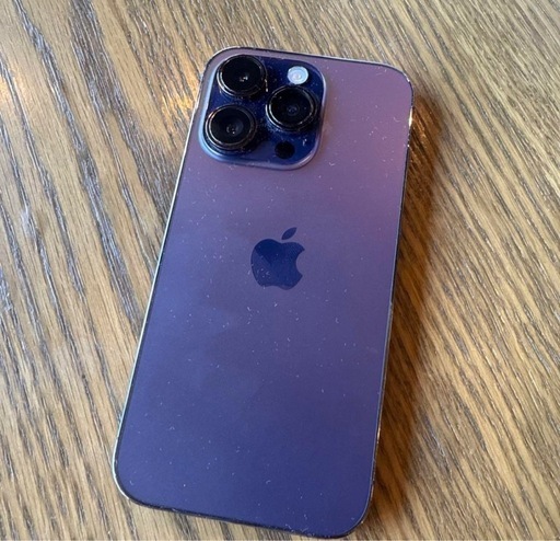 背面割れ有り)iPhone 14Pro ディープパープル125GB