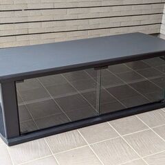 サービス品★横115cm☆ガラス扉のテレビ台☆ブラックカラー☆シ...