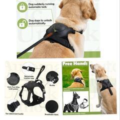 🌈600円より値下げnanashop  犬用ハーネス2 in 1, [オートロック] コントロールハンドル付き犬用胴輪, サイズ調整可能, 犬用首輪, 引っ張り防止 ソフト 通気性 ドッグ 訓練 歩行運動 散歩 しつけ用 中型犬 大型犬 柴犬 秋田犬 L

の画像