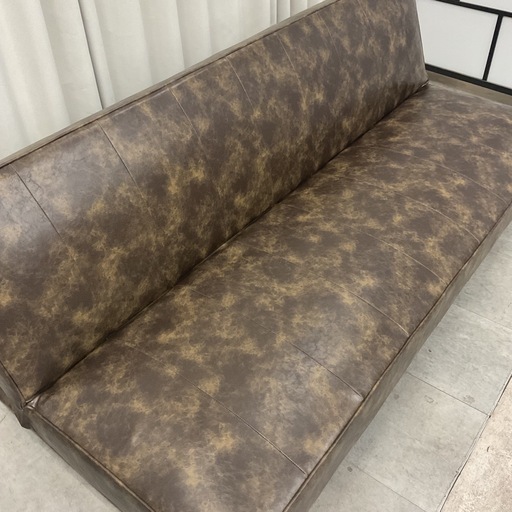 KE-35【新入荷　アウトレット品】ステッチDBR ソファベッド　ブラウン系