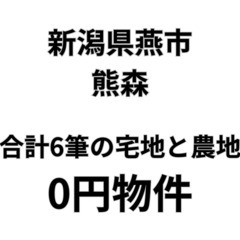 【新潟県燕市】合計6筆の宅地と農地をお譲りします。S-25…
