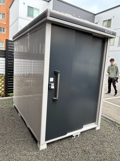 【引取り予定】ヨド物置 自転車 バイク 収納 レアタイプ  屋外物置 省スペース 間口1500mm 中古美品　