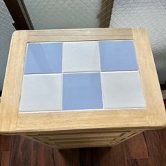  【美品】タイル天板 木製野菜ストッカーの画像