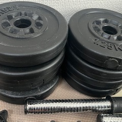ダンベル　可変式　20kg×2set（プレート1.25kg×8,2.5kg×4,5kg×4）の画像