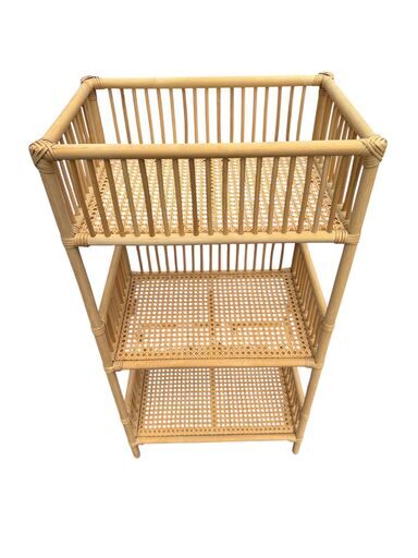 ツルヤ商店藤3段ランドリーラック脱衣カゴ