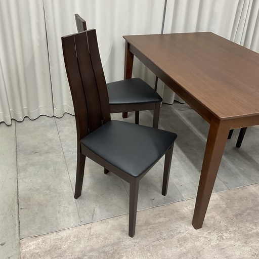 KE-37【新入荷　アウトレット品】ロッキー/ミラノ　ダイニング5点セット　ブラウン×黒 KE-37【新入荷 アウトレット品】ロッキー/ミラノ ダイニング5点セット