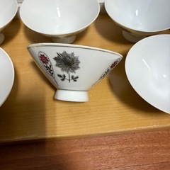 GYP0522 NAGAE China  茶碗9客　昭和レトロの画像