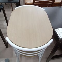 ★ジモティ割あり★  テーブルセット ベージュ×ホワイト W53...