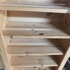 ◆天然木シェルフ◆9段収納棚　1800×600×300mm　本棚　インテリア　USED　①の画像