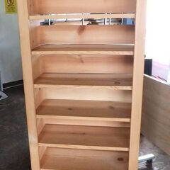 ◆天然木シェルフ◆9段収納棚　1800×600×300mm　本棚...