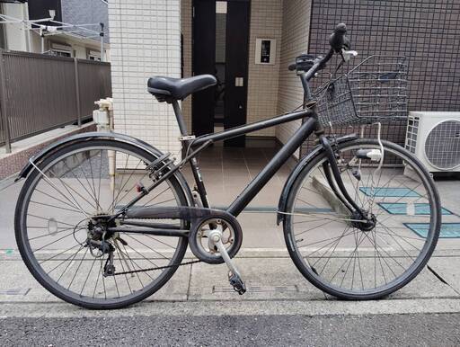 【中古】サイモト自転車　シティ軽快車　ブラック　6段変速　27型