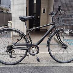 【中古】サイモト自転車　シティ軽快車　ブラック　6段変速　27型