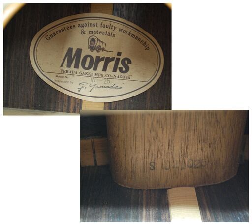 Morris W-25 アコースティックギター 弦無し 楕円幌馬車ラベル 寺田