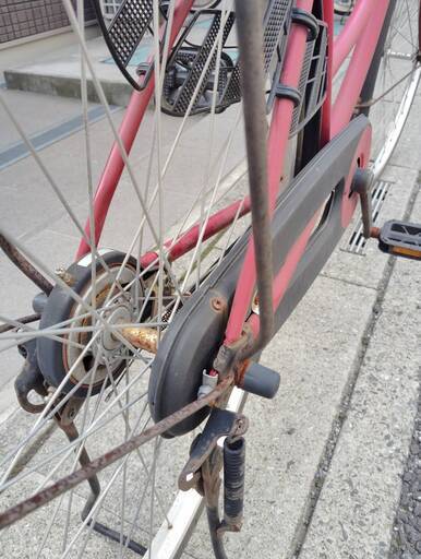 【中古】上尾工業　seine　自転車　軽快車　レッド　変速なし　26型