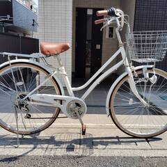 【中古】サイモト自転車　DCMオリジナル　自転車　軽快車　ホワイ...