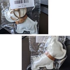 レザー調/ドッグキーホルダー（新品）ホワイトの画像