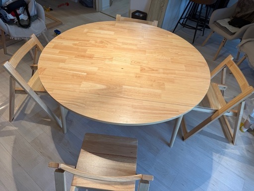 伸縮ダイニングテーブル椅子4脚セット