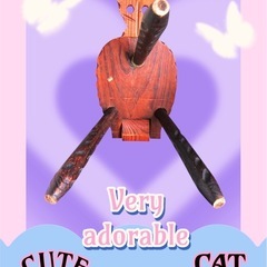 めちゃくちゃ可愛い猫ちゃんスツール 飾り台 木製チェア 手作り椅子【ジャンク無保証条件下】猫 椅子 オブジェ 置物の画像