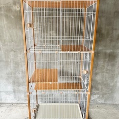 良品 キャットケージ 3段 木製フレーム