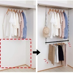 クロ一ゼット吊り下けハンガ-  2個セットの画像