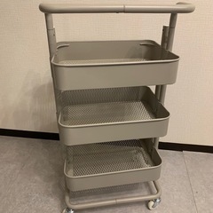 【取引中】キャスター付きキッチンワゴン3段 グレー