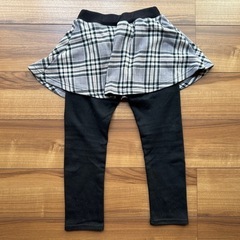 チェック柄 裏起毛 スカッツ 130cmの画像