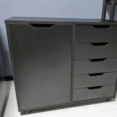 デスクワゴン 5杯引き出し オフィスワゴン 扉付き サイドワゴン...