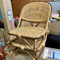 藤製足付座椅子 2脚セット 橋之口藤工芸工房 中古の画像