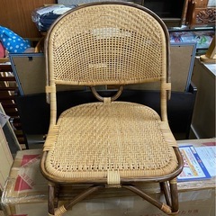 藤製足付座椅子 2脚セット 橋之口藤工芸工房 中古の画像