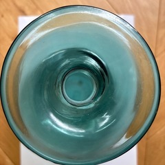 リーンロゼで購入　青緑色 ガラス製 球形花瓶の画像