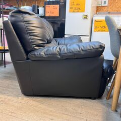 ニトリ 合皮ソファー 二人掛け 2人用 ブラック 黒 横幅160cm 奥行98cm高さ75cm★買取帝国 志木店の画像