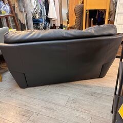 ニトリ 合皮ソファー 二人掛け 2人用 ブラック 黒 横幅160cm 奥行98cm高さ75cm★買取帝国 志木店の画像